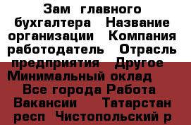 Зам. главного бухгалтера › Название организации ­ Компания-работодатель › Отрасль предприятия ­ Другое › Минимальный оклад ­ 1 - Все города Работа » Вакансии   . Татарстан респ.,Чистопольский р-н